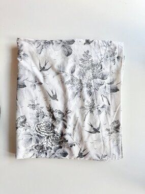Vintage SPRINGMAID White Grey Toile de Jouy Polycotton Muslin Double Duvet Cover